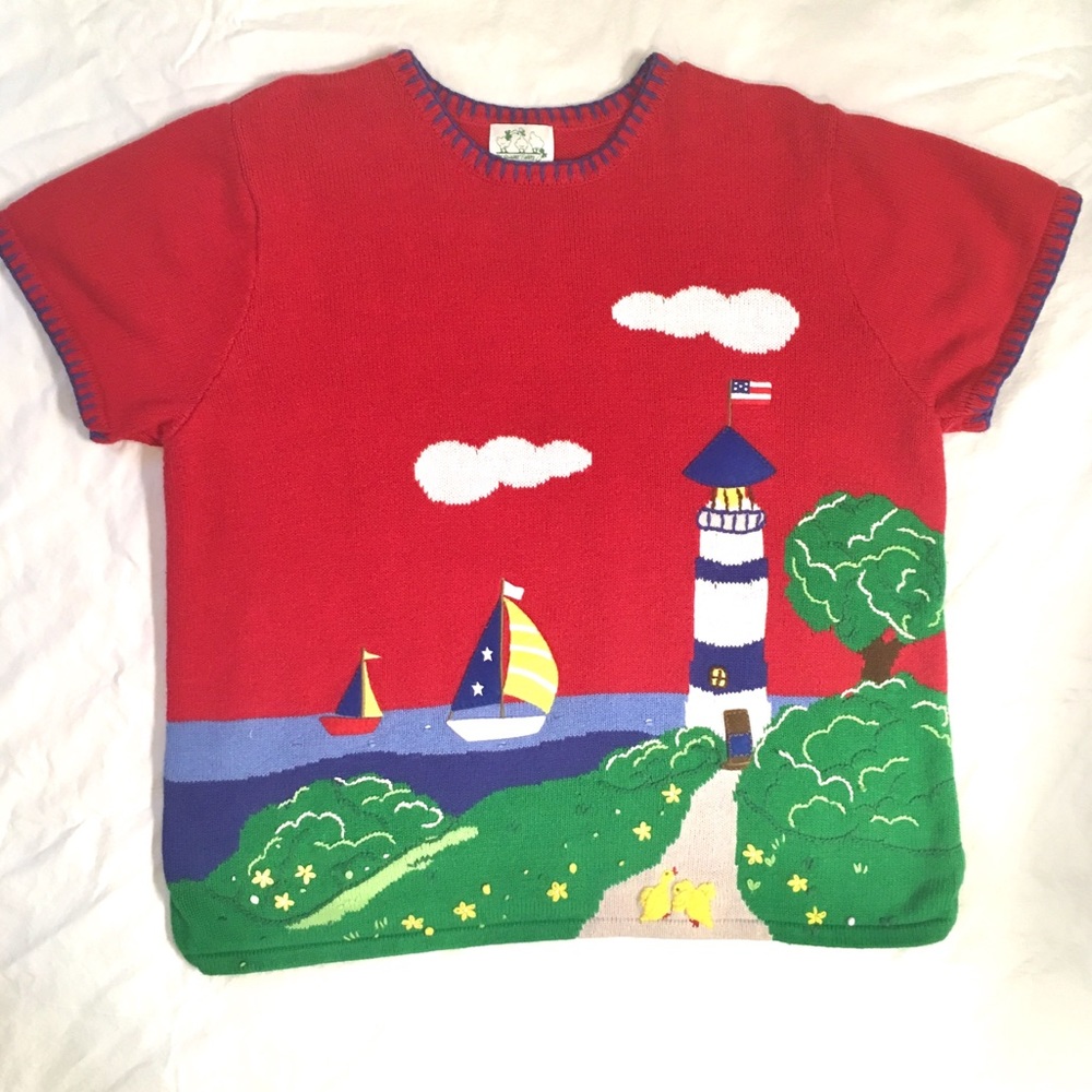 Quacker factory lighthouse sailboat sweater summer